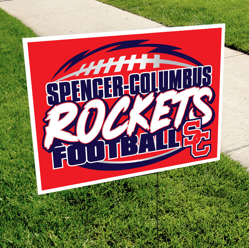 Spencer-Columbus Football Pride Sign